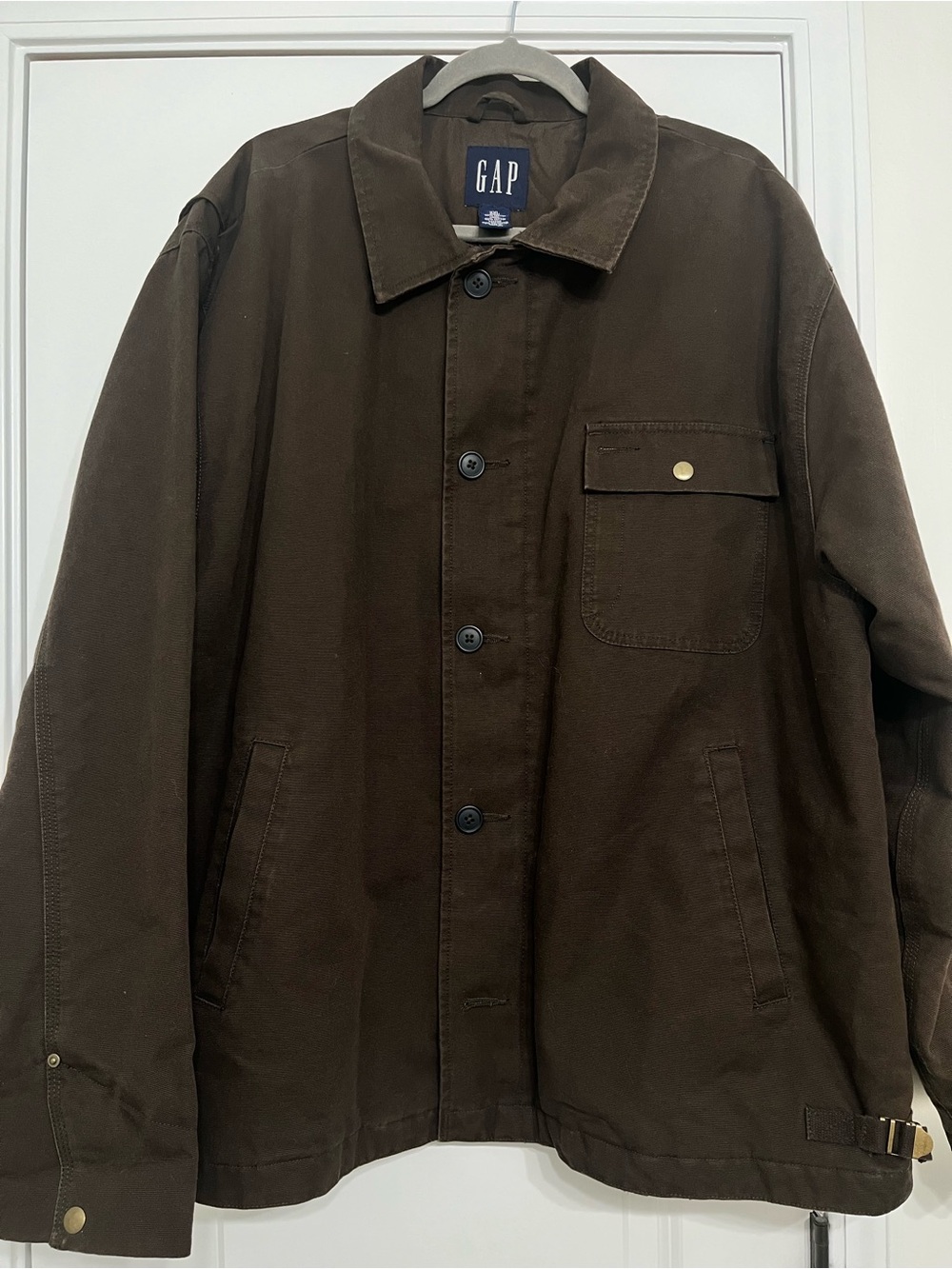 GAP Chocolate Brown Canvas Barn Coat Chore Jacket Workwear Men’s XXL Lined